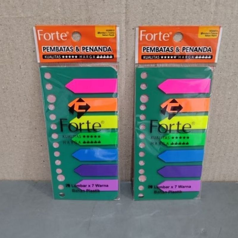 

[YOBANA] STICKY NOTES PEMBATAS & PENANDA 7 WARNA PLASTIK 25 LEMBAR FORTE