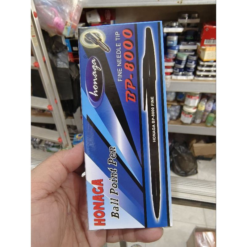 

[ 1 PACK = 12 PCS ] PULPEN HONAGA BP-8000 / HONAGA BALL POINT PEN BP-8000 / BULPEN HONAGA HITAM / BULPEN MURAH
