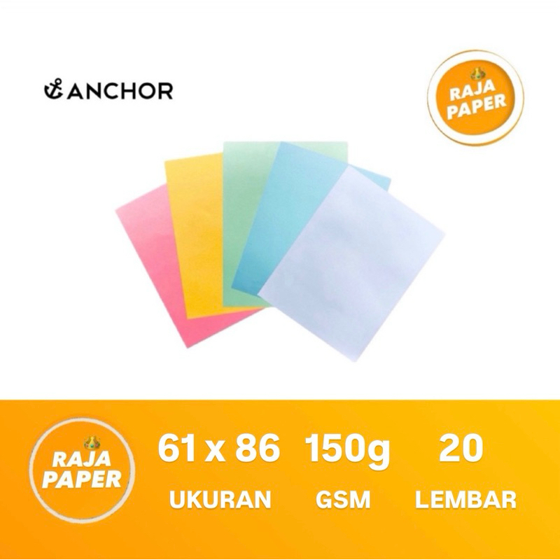 

Kertas Brief Card Ukuran PLANO 61 Cm x 86 Cm 20 Lembar 150 Gsm Gr Gram By Pindo Anchor ( 610 Mm x 860 Mm ) 20 Lbr 20 Pcs Kertas BC Kertas Manila