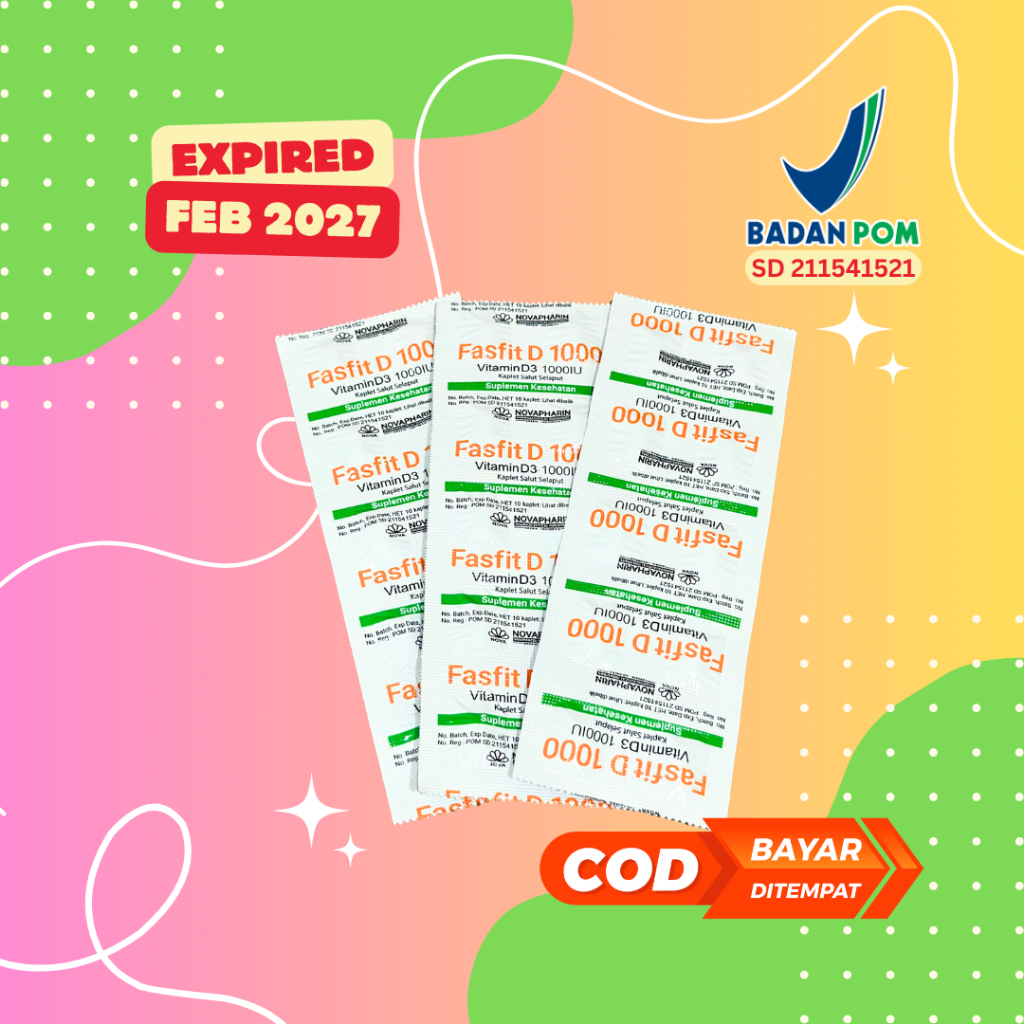 FASFIT D 1000IU ECERAN 1 Strip ( 10 Kaplet ) / VIT D3 1000 / NOVAPHARIN