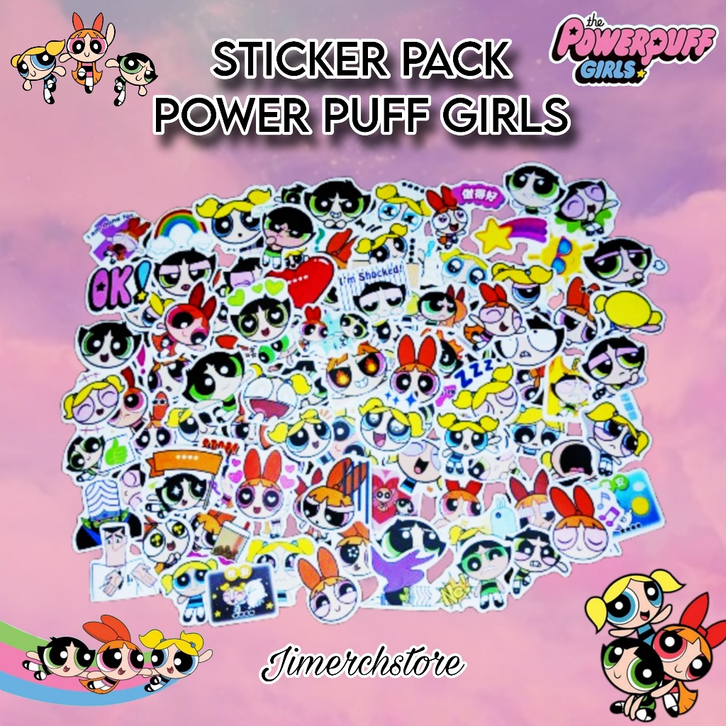 

STICKER POWER PUFF GIRLS Stiker Pack set isi 50 pcs