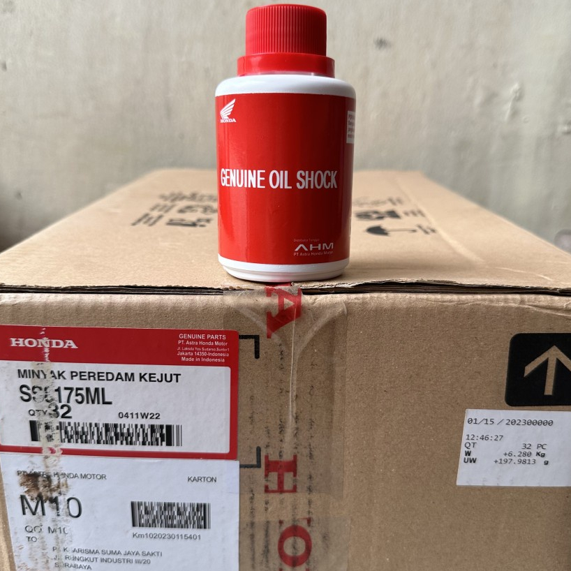 Oli Shock AHM SHOWA 175ml Original 1 Dus Isi 32 Botol Oil Skok Depan Sepeda Motor Minyak Peredam Kej
