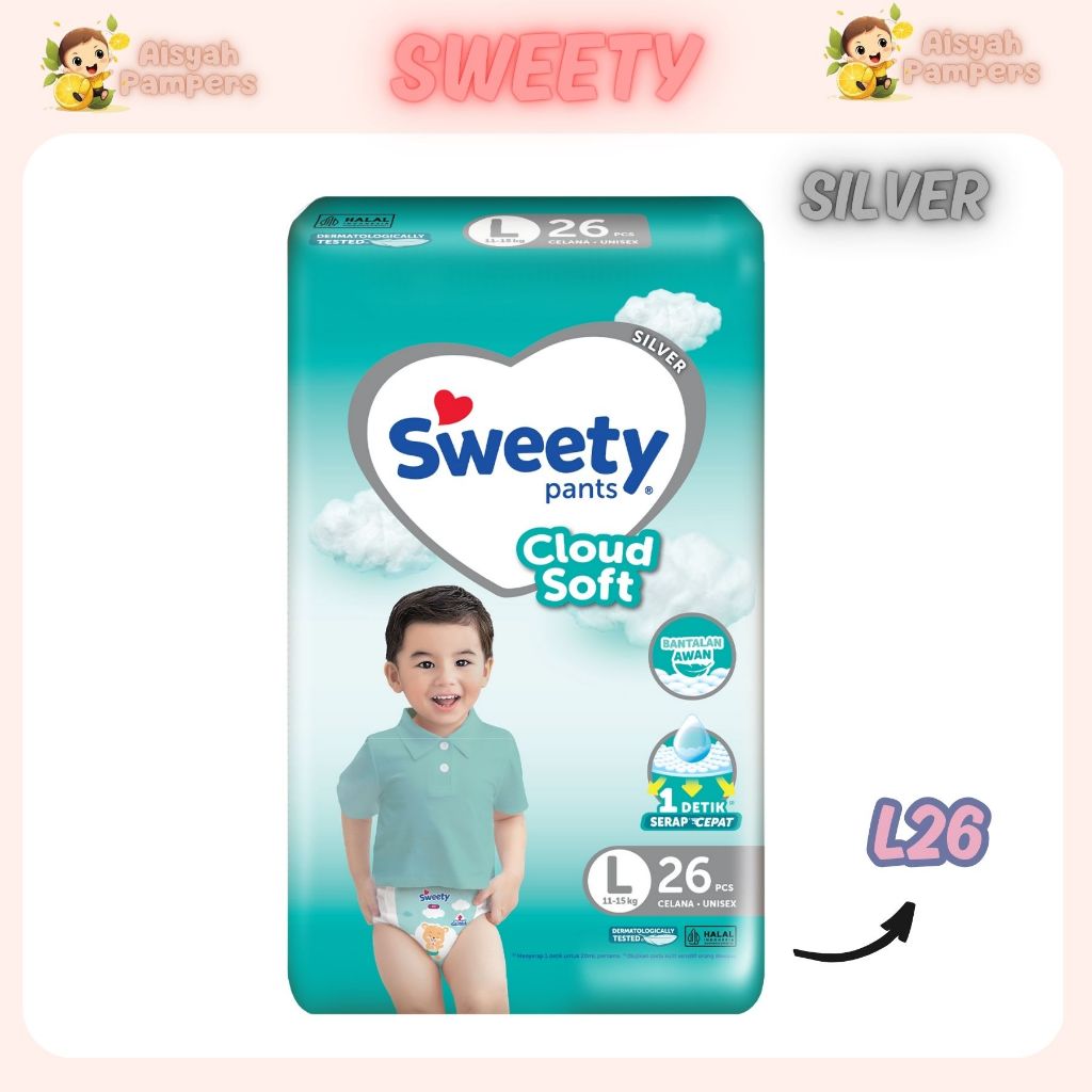 SWEETY SILVER PANTS [POPOK CELANA] L26 Sweety silver pants