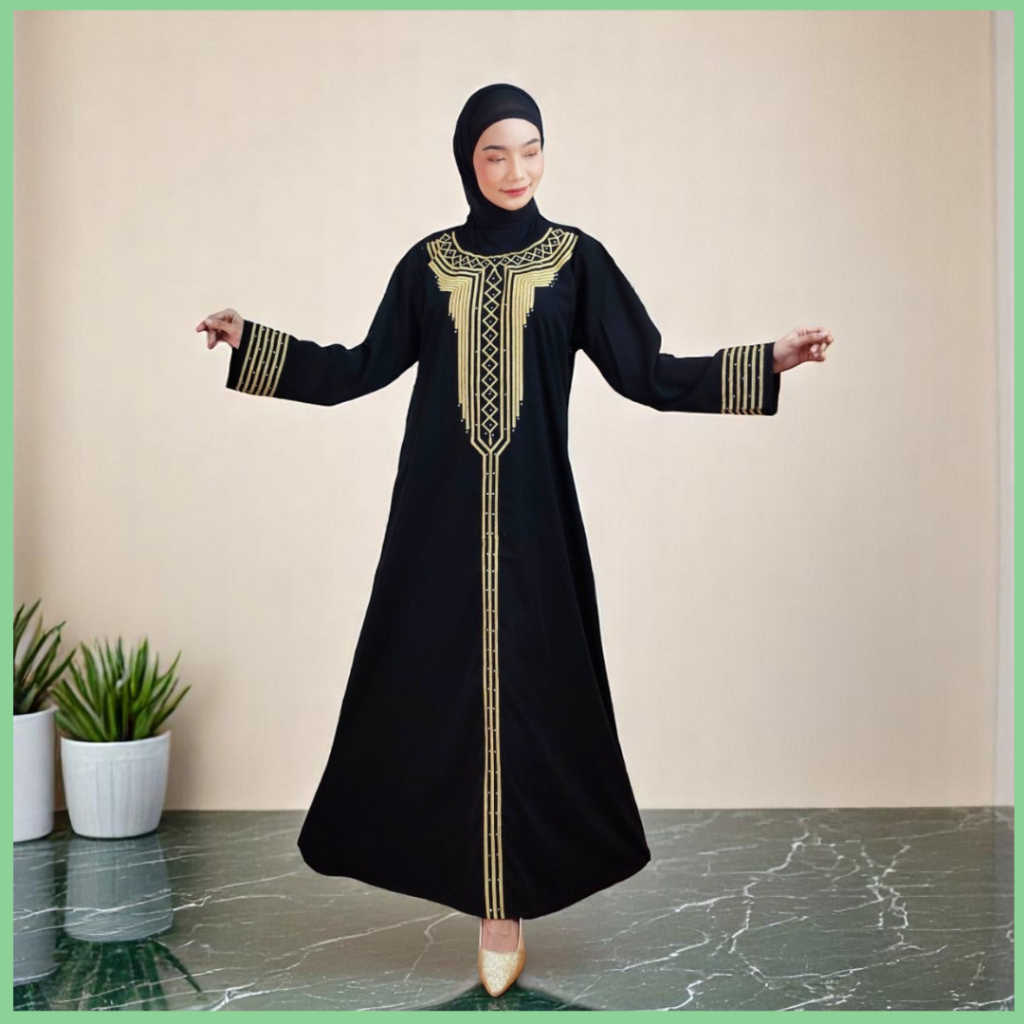 64. Baju Gamis Abaya Hitam Turkey Turki Kaftan Outer Polos Saudi Hikmat Premium Murah Abaya Maroko