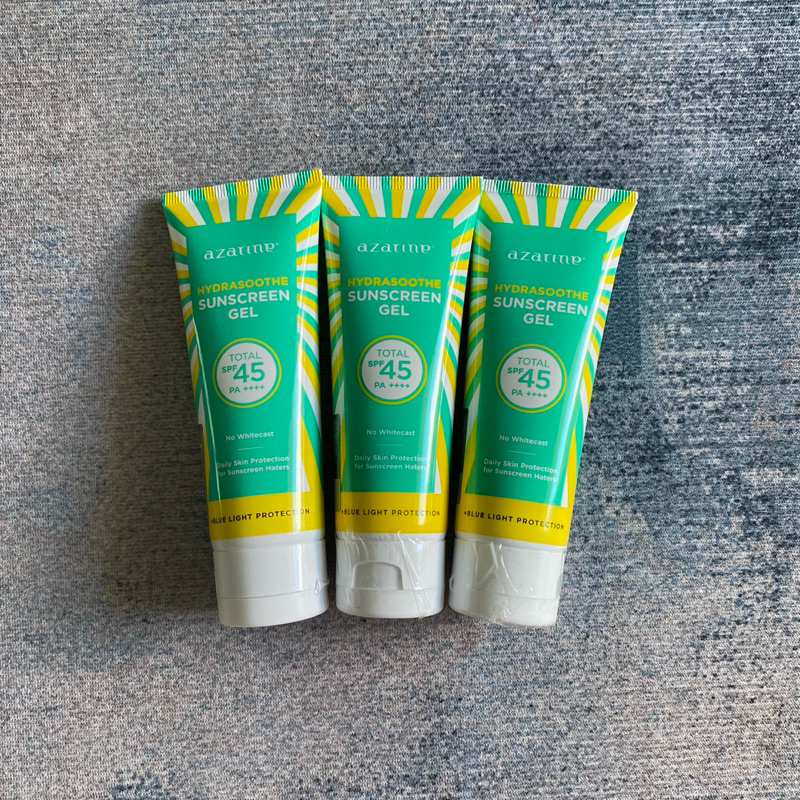 [new segel] azarine ss sunscreen hijau ijo hydrasoothe gel 50ml spf 45