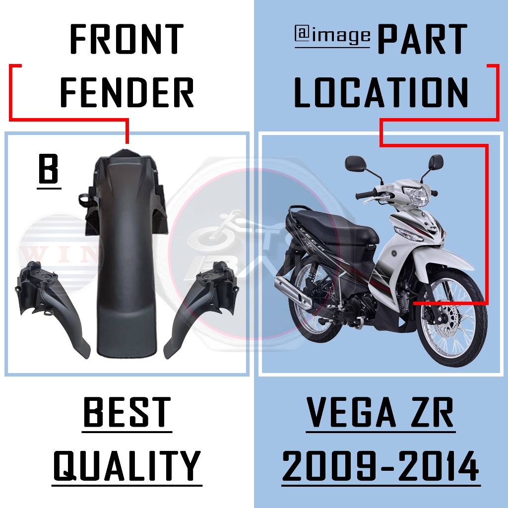 SPAKBOR DEPAN VEGA ZR VEGA RR BAGIAN B MERK WIN / FRONT FENDER VEGA ZR VEGA RR ORIGINAL WIN