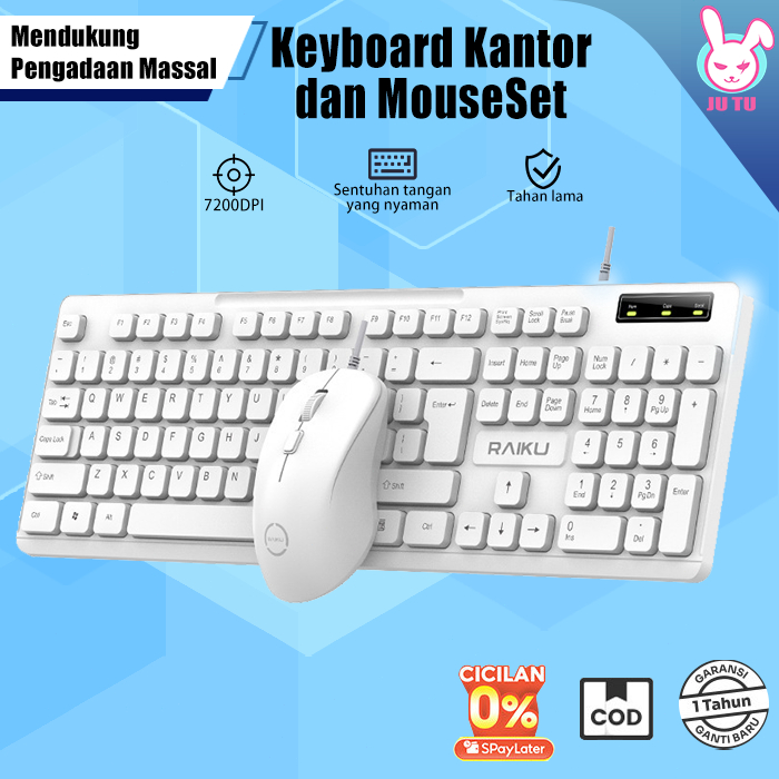 JUTU Portable LK200 Keyboard and Mouse Set Keyboard Tahan Air Promo Mouse dan Keyboard Kantor Keyboa