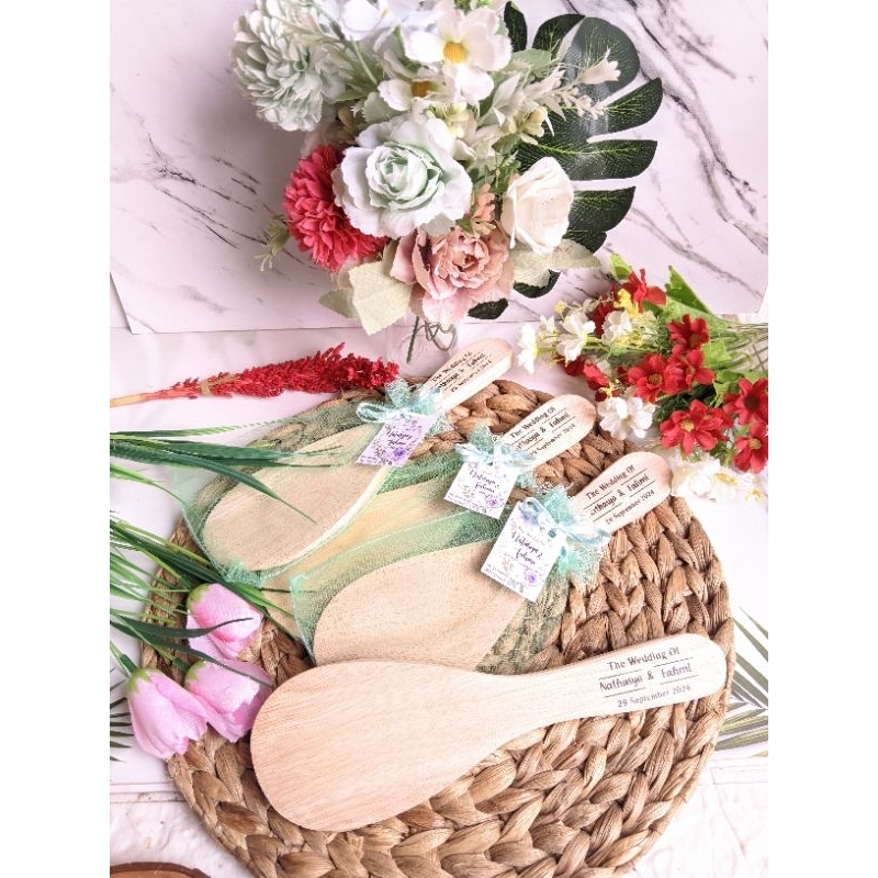 SOUVENIR PERNIKAHAN CENTONG KAYU