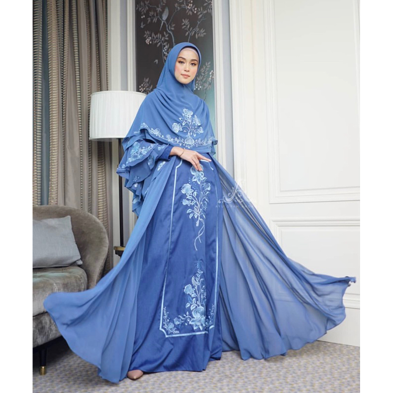 ✨PRELOVED SET SHAKILA DRESS DENIM BY AYU DYAH ANDARI ORIGINAL | LIKE NEW✨