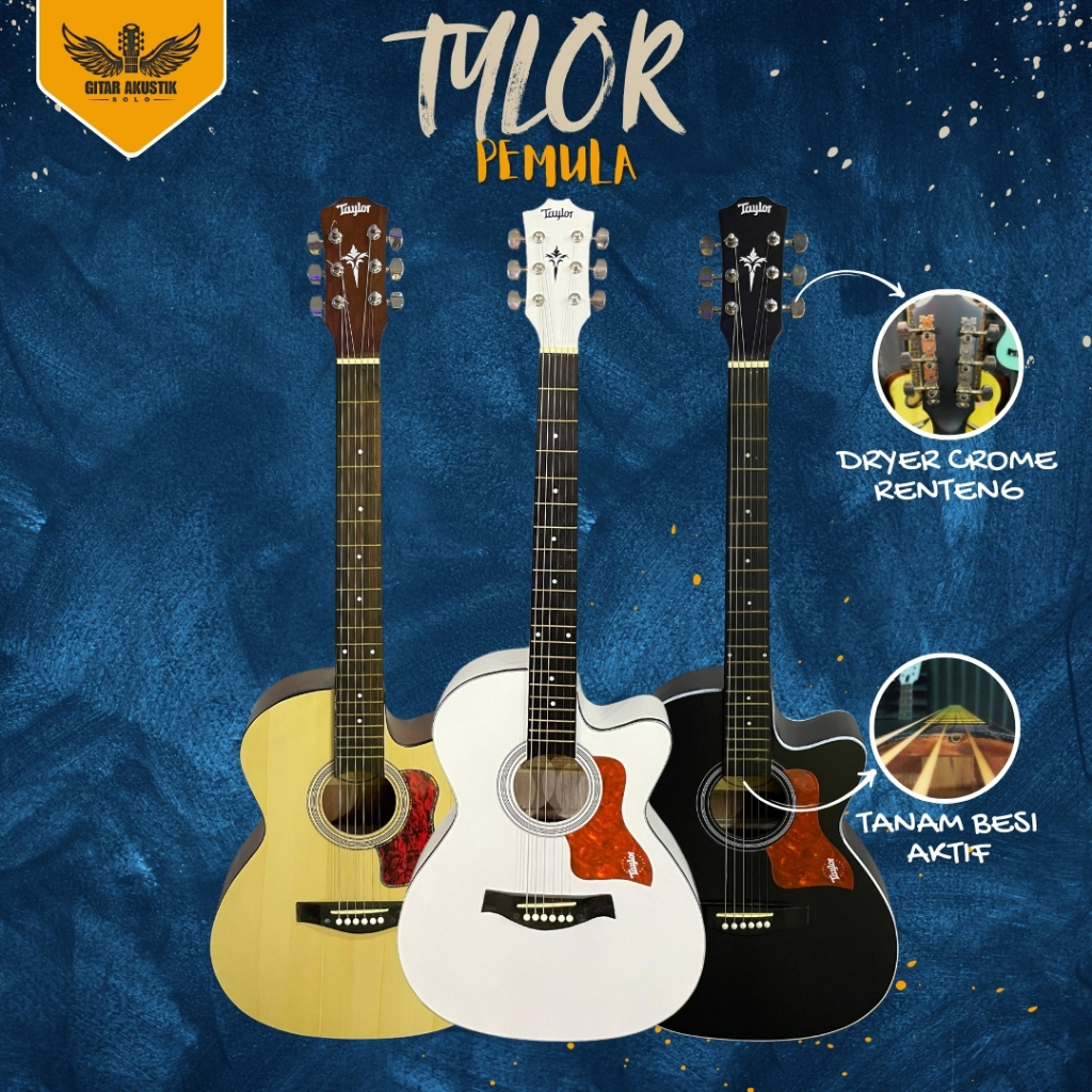 Gitar Tylor Custom Tanam Besi / Gitar Pemula Tanam Besi