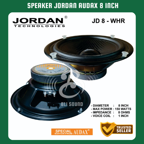 SPEAKER JORDAN AUDAX 8 INCH WOOFER JD 8 WHR 150 WATT ORIGINAL