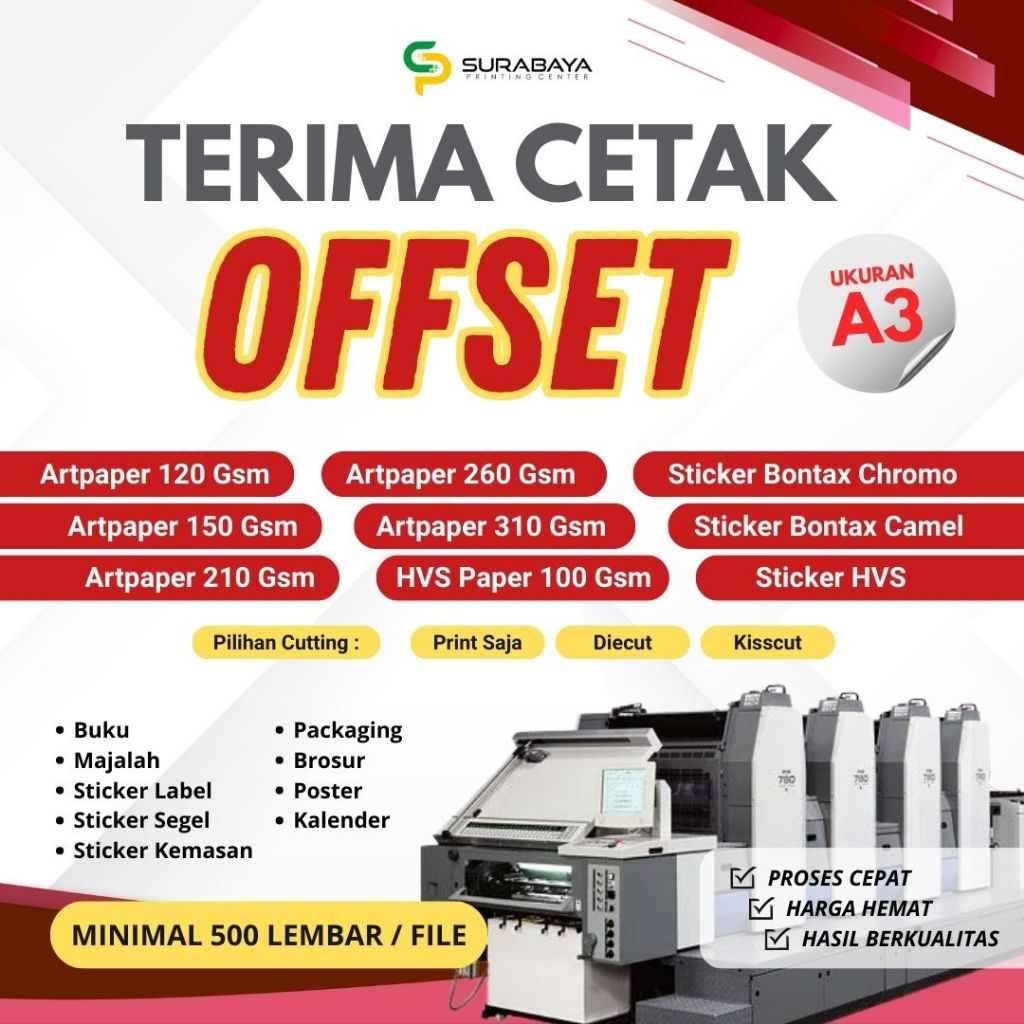 

CETAK OFFSET - CETAK BROSUR CETAK MAJALAH CETAK STICKER LABEL / ARTAPER OFFSET / STICKER OFFSET