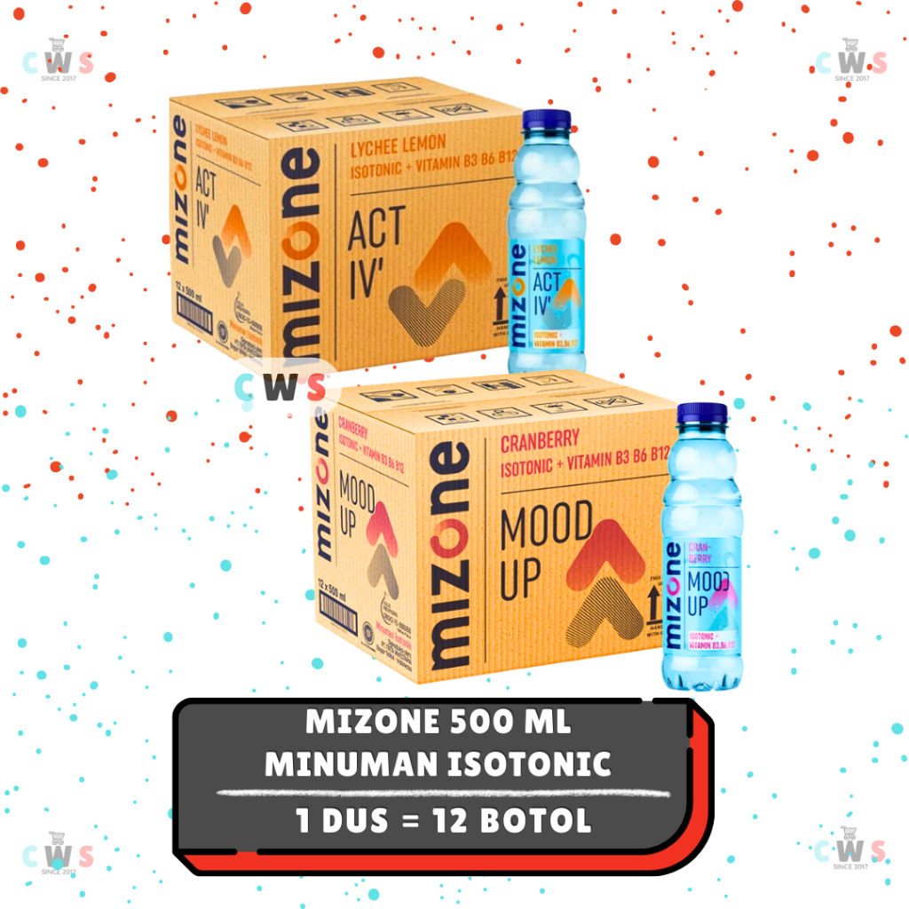 

MIZONE Minuman Isotonik + Vitamin Rasa Lycee Lemon Botol 500 ml - 1 Dus / 12 Pcs