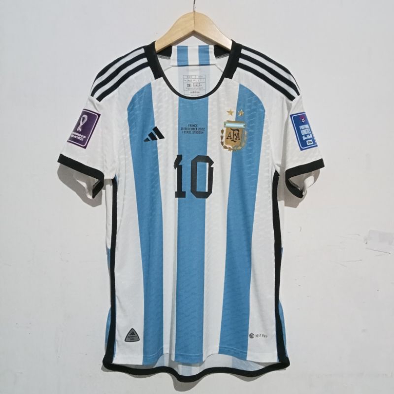 Jersey Player Issue Argentina Home 2022 Nameset Messi World Cup Qatar 2022 Jersey Argentina Piala Du