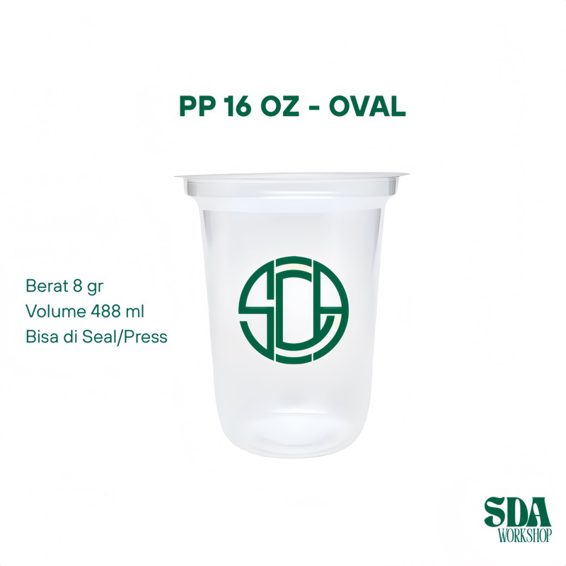 SABLON CUP 16 OZ OVAL STARINDO / POLYCUP