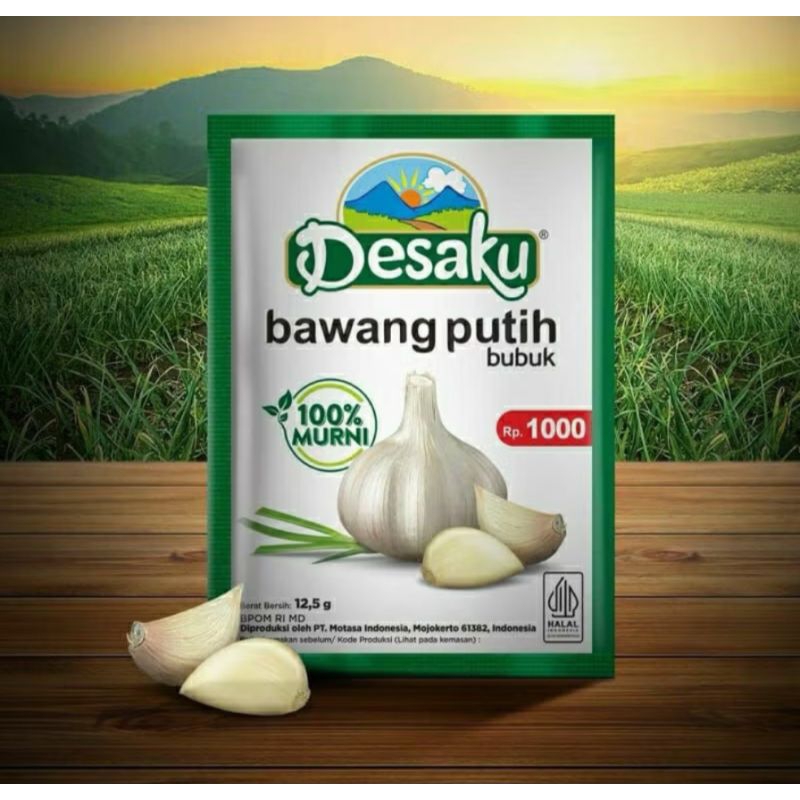

Desaku Bawang putih Bubuk renceng 1 renceng isi 12