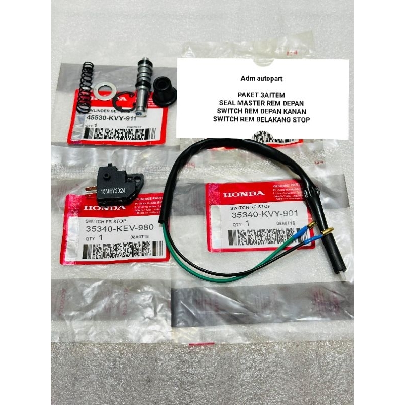 Seal master rem depan KVY+Switch rem depan KEV-980+Switch rem belakang KVY Beat fi Scoopy fi Spacy f