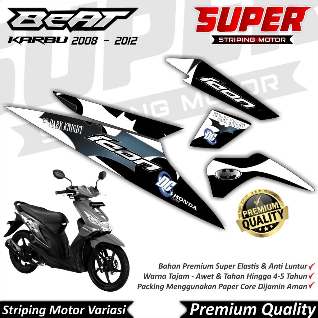 Stiker Beat Karbu Anti Luntur keren Striping Beat Karbu Striping Honda Beat Karbu Batman