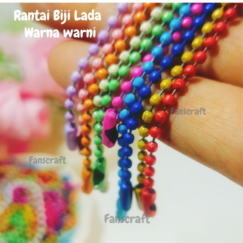 Rantai biji lada warna warni | rantai potong kuku | Rantai lada ( 100pc)