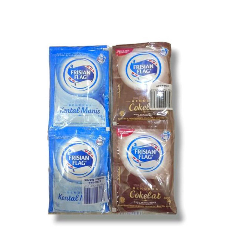 

Susu Frisian Flag Bendera Kental Manis Sachset 38gr 1 renceng isi 6pcs