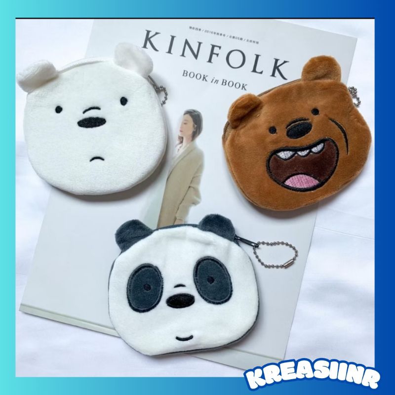 Pouch Dompet Koin We Bare Bears Beruang Kembar / Plushy dompet