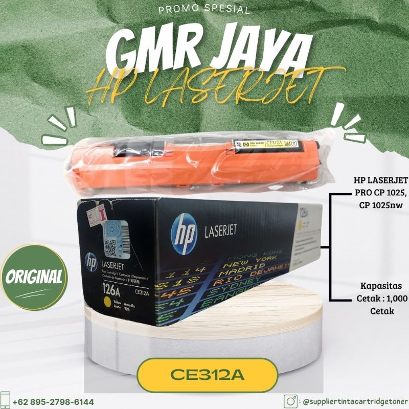 Toner hp 126A yellow / Toner CE312A / Toner hp 126A original / Toner hp laserjet 126A original / Cat