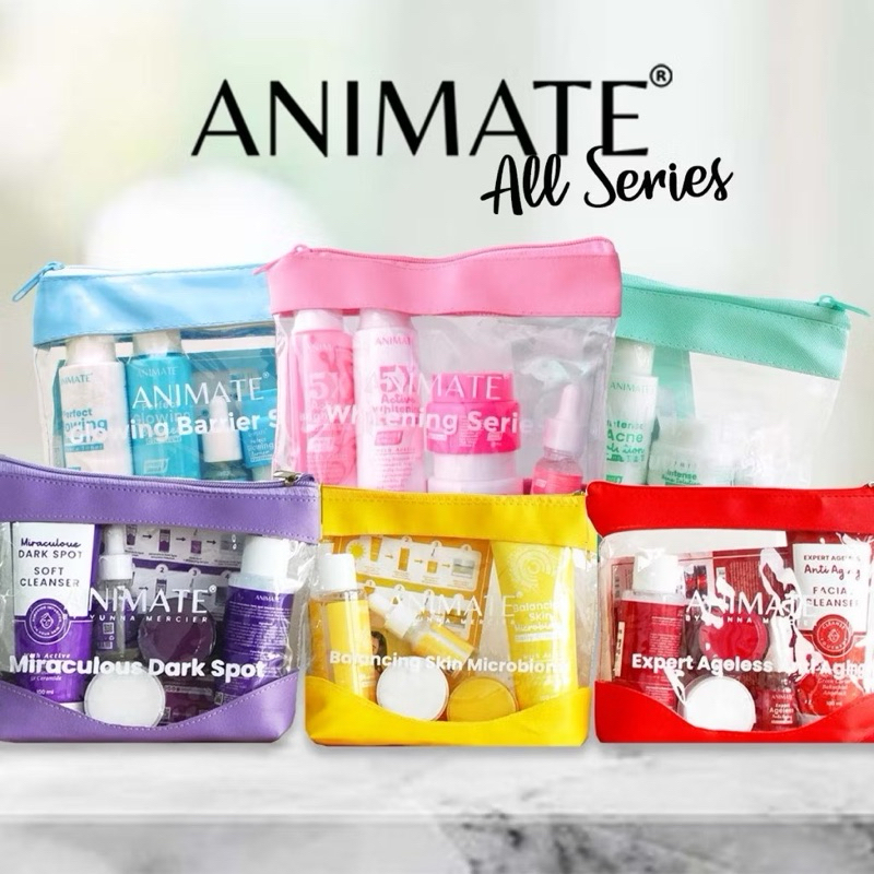 Animate Skincare Cream Pemutih Wajah Paket Glowing Animate Whitening Paket Skincare BPOM Animet Acne