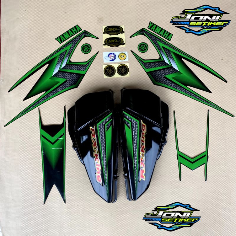 COVER BOK AKI RX KING HITAM FULLSET STRIPING HIJAU SE 2004 TEPONG AKI RX KING BOK AKI RX KING HITAM 