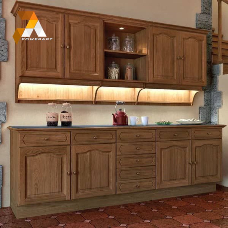 KITCHEN SET RAK DAPUR MINIMALIS KAYU JATI