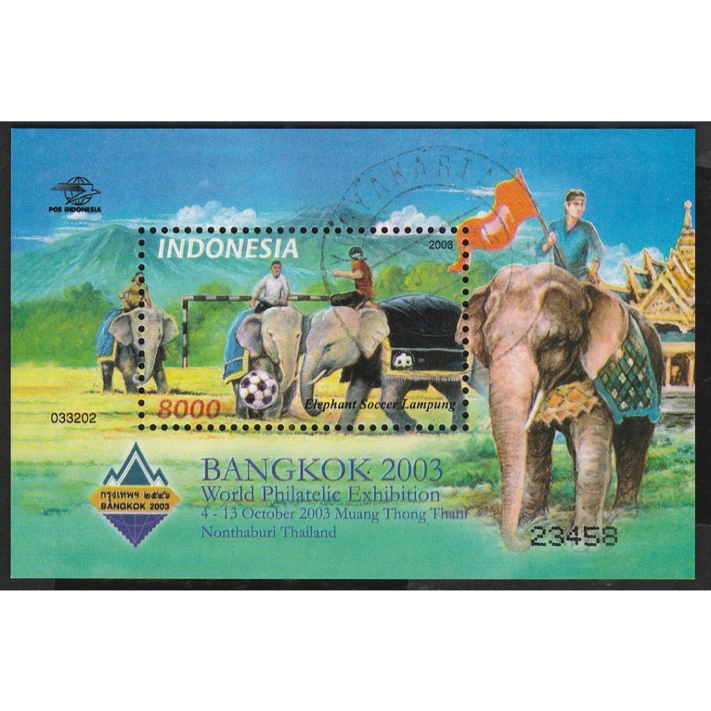 

A 12016 SATU BUAH PRANGKO SS SOUVENIR SHEET TEMA BANGKOK 2003 WORLD PHILATELIC EXHIBITION DENGAN KONDISI SUDAH ADA CAP