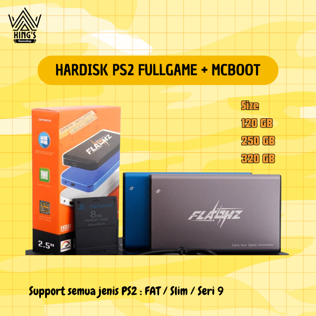 Hardisk Eksternal PS 2 Full Game 120GB, 250GB & 500GB