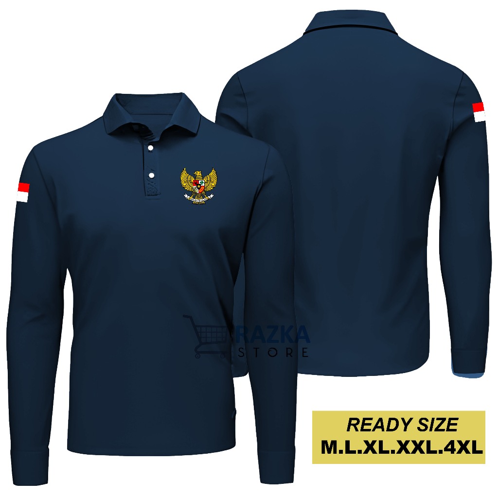 Kaos Kerah Logo Pancasila Kaos Kemerdekaan Indonesia Lambang Garuda Lengan Panjang