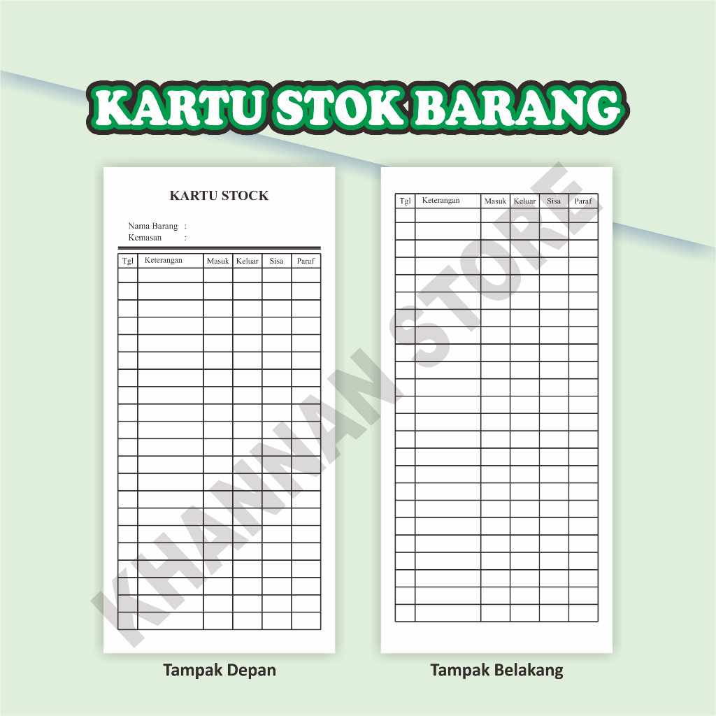 

Kartu Stok Barang / Kartu Stok Obat Isi 50 Lembar