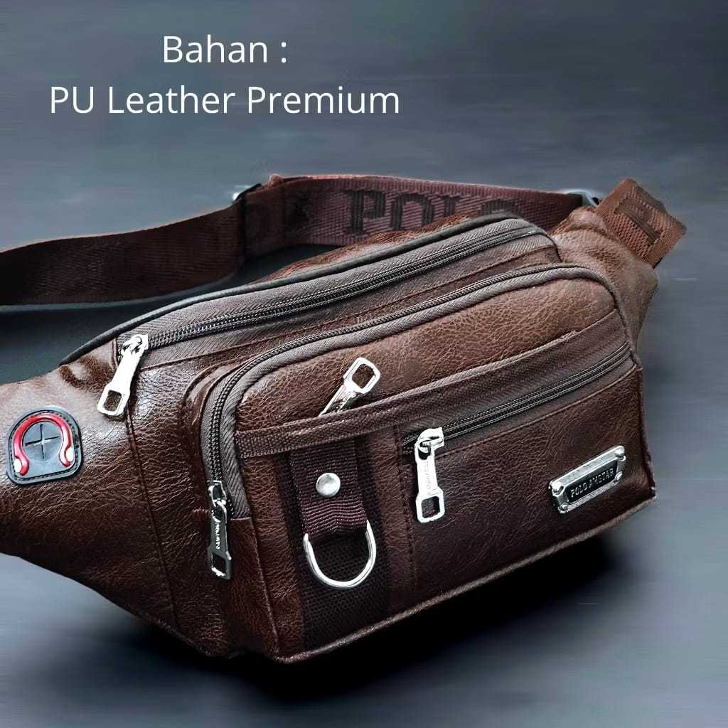 Tas Selempang Pria Bahan Kulit PU leather Original Polo Amstar Terbaru