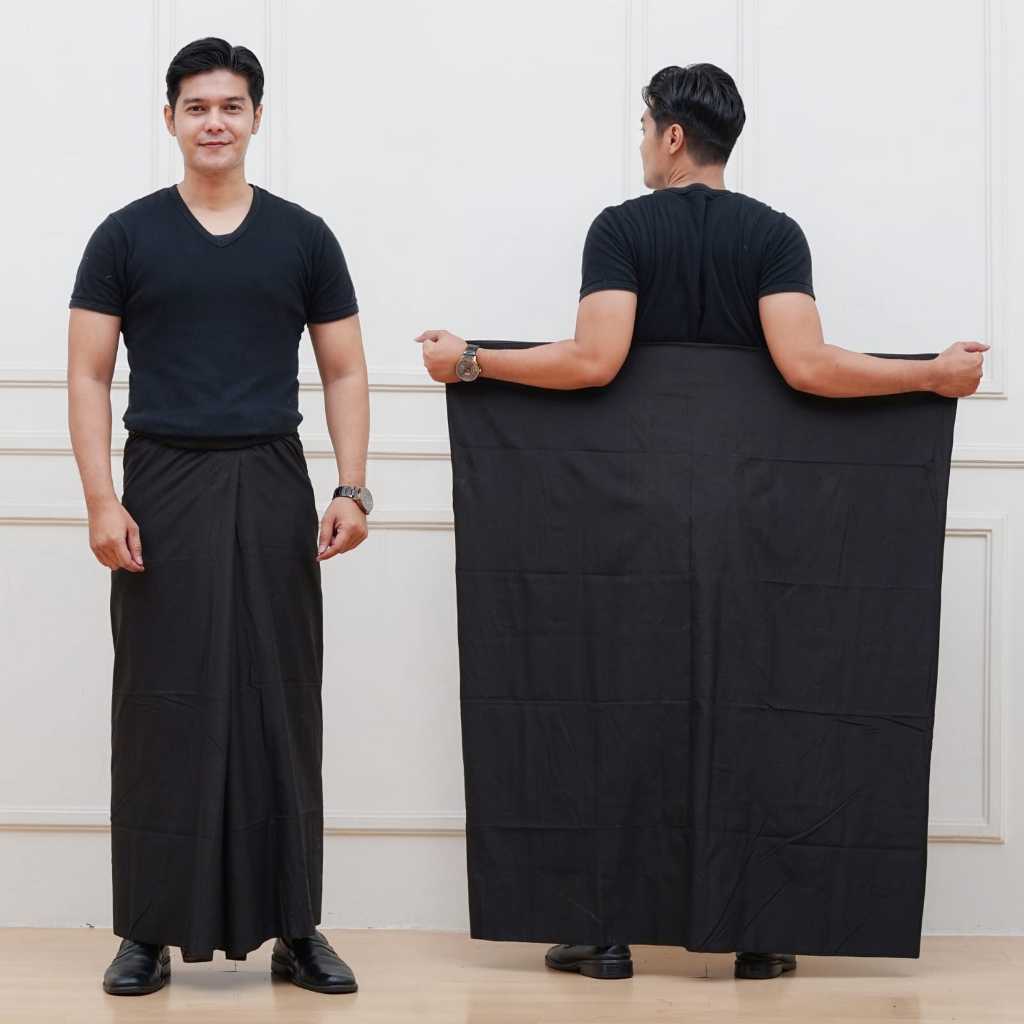 Sarung Pria Dewasa motif sarung polos hitam / sarung sholat pria / sarung laki laki dewasa