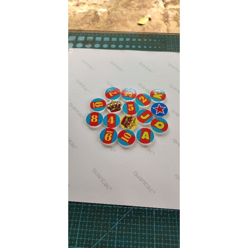 40 pcs biji karambol diameter 3 CM, bahan akrilik tebal 5 MM