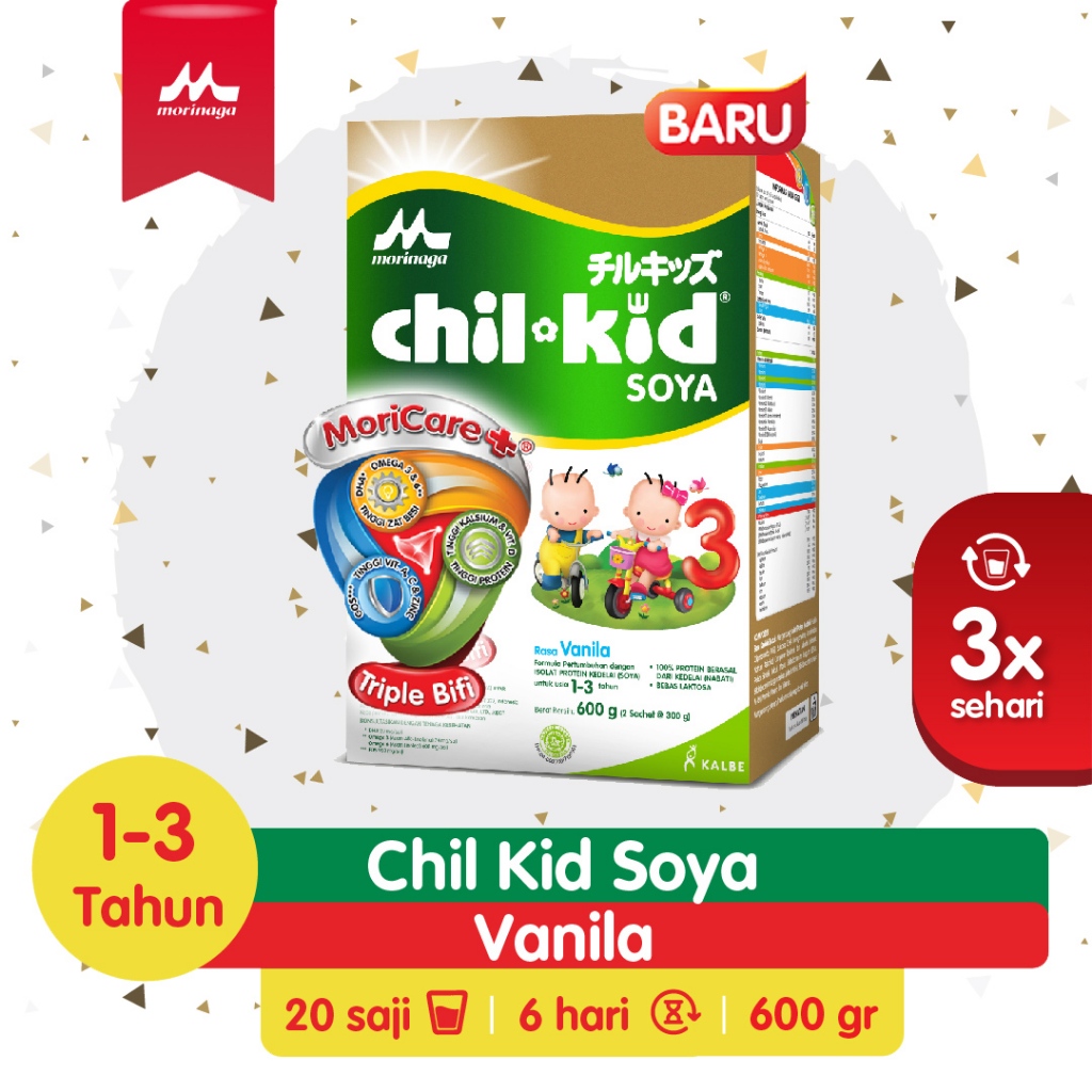 Morinaga Chil Kid Soya 600gr - Chil Kid Soya Susu Formula Usia 1-3 Tahun 600 gr