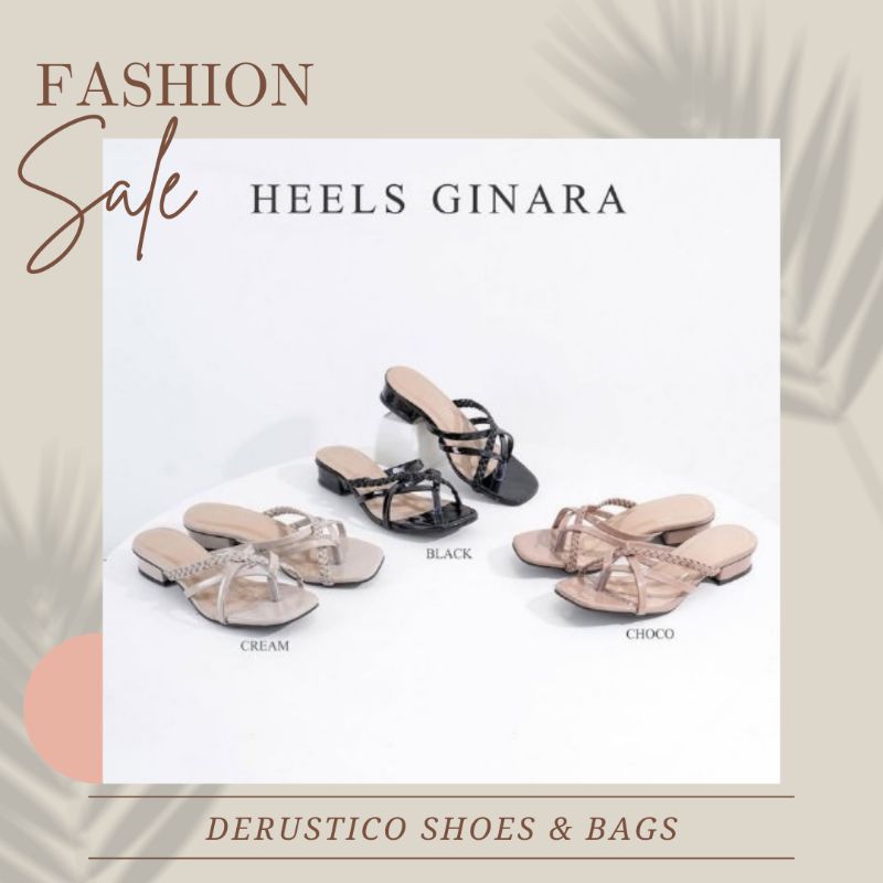 SANDAL SEPATU JALAN WANITA HEELS MALL KANTOR PESTA MEWAH ELEGAN SIMPEL - HEELSGINARA001