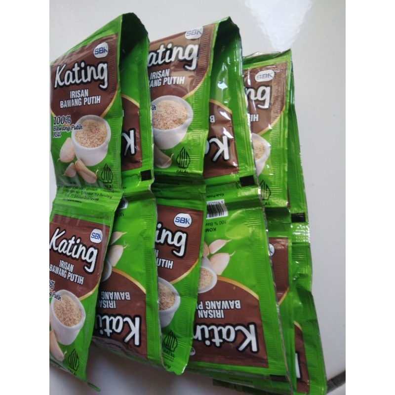 

Kating Irisan Bawang Putih Bubuk Kemasan 1 Renceng isi 12 Sachet