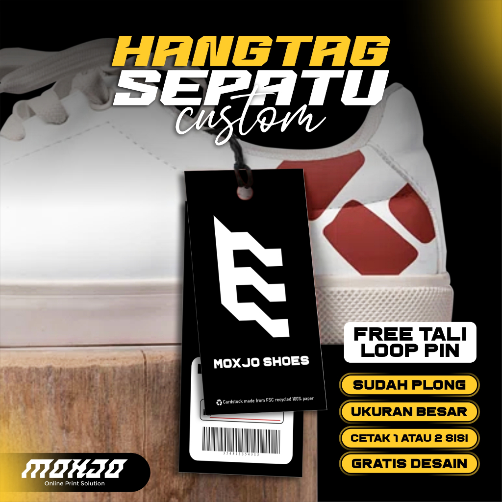

HANGTAG SEPATU CUSTOM DESAIN CETAK 2 SISI GRATIS TALI LOOPIN