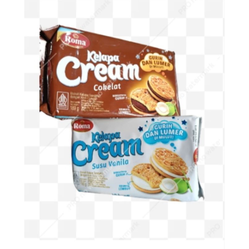 

ROMA KELAPA CREAM COKLAT/ SUSU VANILA 180g 1 PCS
