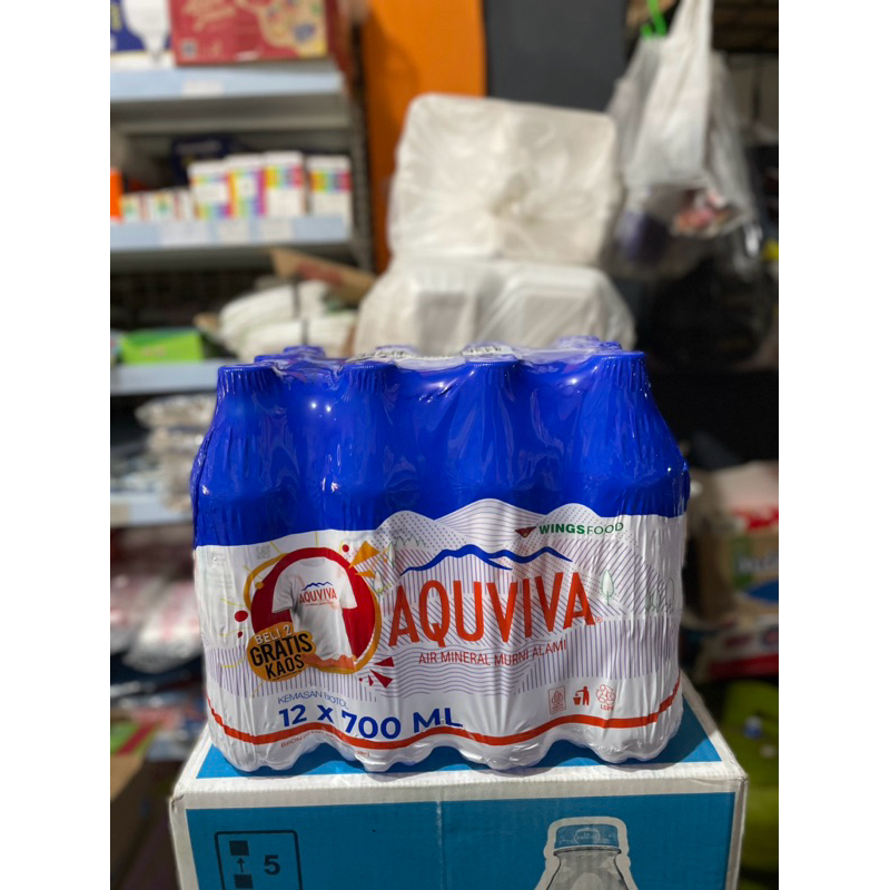 

1 Dus/ Karton/ Scrup Air Mineral MURNI ALAMI AQUVIVA 700 ML isi 12 Botol. 100% BARU BERSEGEL ORI AQUVIVA.