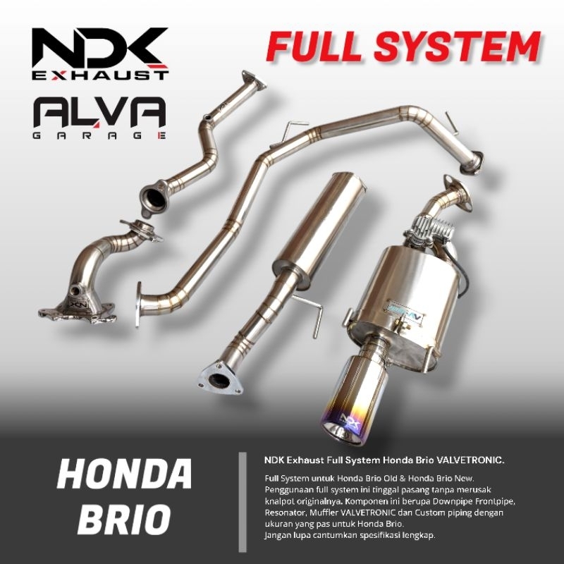 Knalpot 2 Suara NDK Valvetronic Knalpot Mobil Brio Jazz Mobilio NDK EXHAUST