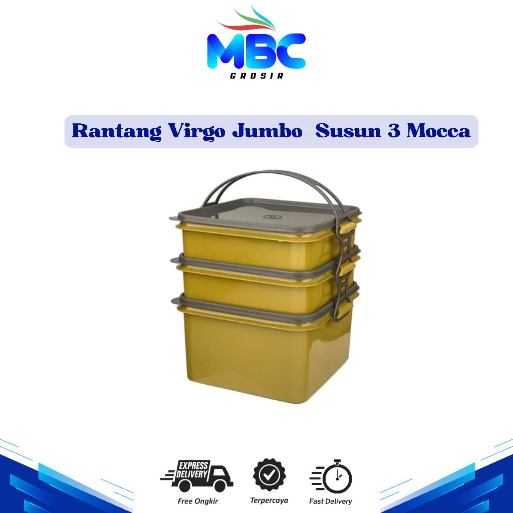 Rantang Virgo Jumbo Susun 3 Mocca Rantang Hajatan