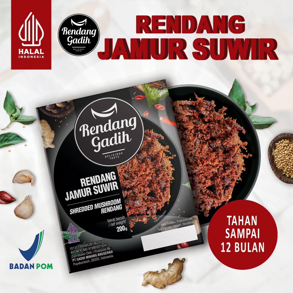 

Rendang Jamur Suir - Rendang Gadih Makanan Siap Saji Khas Minang Asli Padang Payakumbuh
