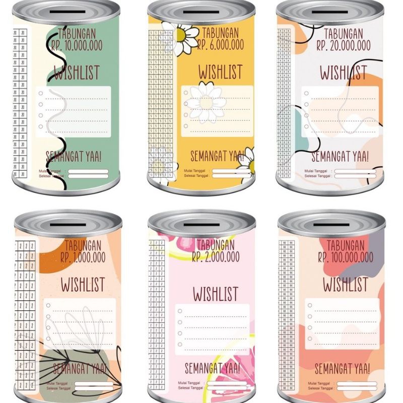 Celengan Target Jumbo Buka Tutup Full Kaleng Murah