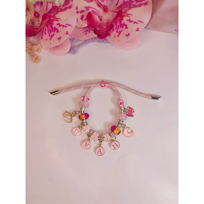 GELANG CHARM NAMA REQUEST | TITANIUM & TALI SERUT REQ NAMA DICATATAN