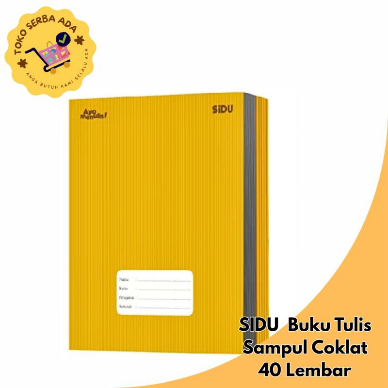 

SIDU Buku Tulis Coklat 40 Lembar (1 pack/12 pcs) / Buku Tulis SIDU termurah