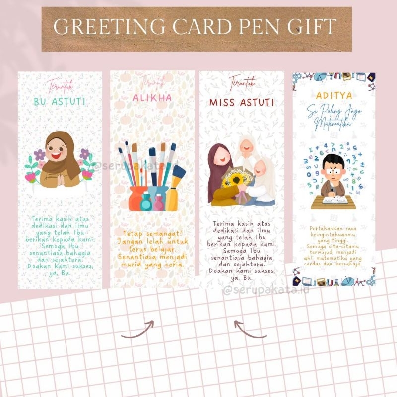 

Kartu Ucapan Pen Gift/Mini Gift Hari Guru dan Kenaikan Kelas by SerupaKata.id