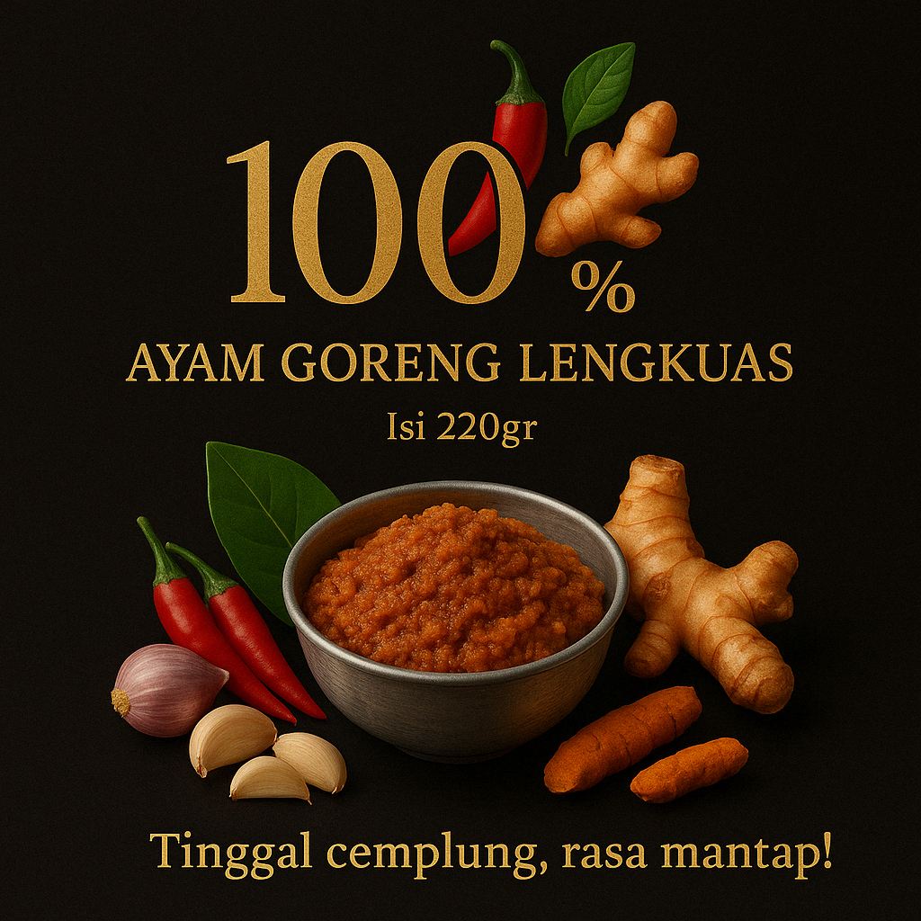 

100% Bumbu Ayam Goreng Lengkuas 220gr – Bumbu Giling Siap Pakai, Cukup Tumis & Goreng